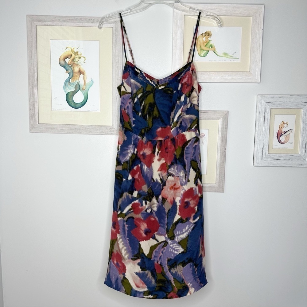 Moulinette Soeurs Reflecting Pools Floral Silk Mini Dress Women’s Size 8
